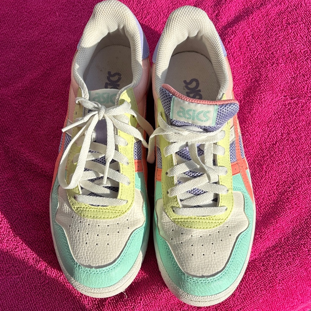 Asics Pastel Mint Lavender Peach Low-Top Sneakers